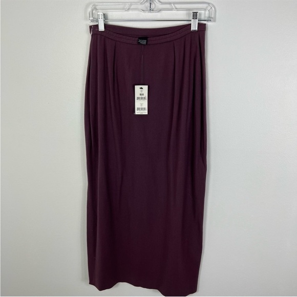 NEW NWT | Eileen Fisher | Wool Mauve Maroon Purple Midi Maxi Skirt | Size Small - Picture 3 of 9